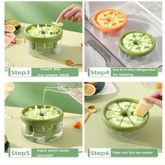 Plastics Ice Cream Mold - 8-Cavity DIY Popsicle Tray for Homemade Cosmia.pk