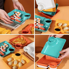 Dumpling & Snack - 4 Piece Plate Set Cosmia.pk