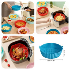 Reusable Silicone Air Fryer Liner Pot with Dual Handles-Each Cosmia.pk
