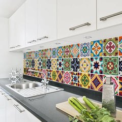 Traditional Mandala Tile Wall Stickers - 12Pcs Cosmia.pk