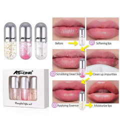 KS One of the Amazing Edition Silver 3Pcs Lip Oil KS-ONE