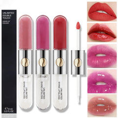 Lareen Clear Pink Double Headed Transparent Plumping Lip Gloss+Lip Lareen