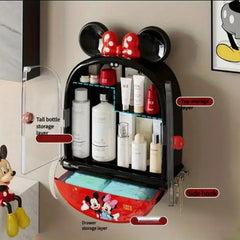 Mickey & Minnie Mouse No-Drill Wall-Mounted Cosmetic Organizer Cosmia.pk