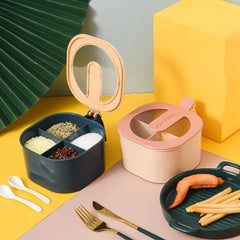 4 In 1 Partition Kitchen Seasoning Spice Box with Spoons Cosmia.pk