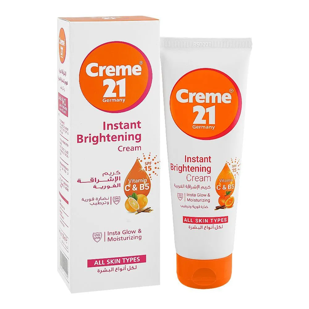 Creme 21 Instant Brightening Cream with Vitamin C & B5, For All Skin Creme 21