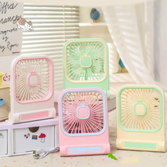 Colorful Cute Rechargeable Desk Fan | 3-Speed Portable Cosmia.pk