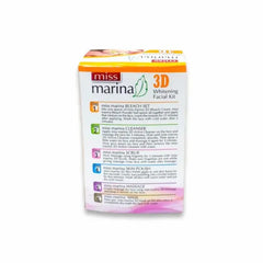 Miss Marina 6 Steps Complete 3D Whitening Facial Kit With Bleach Miss Marina