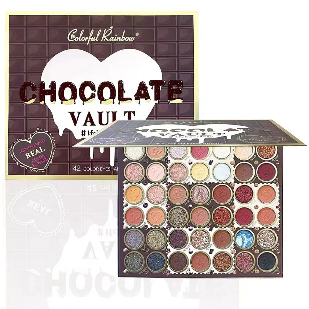 Colorful Rainbow Chocolate Vault Eyeshadow Palette - 42 Shades Colorful Rainbow