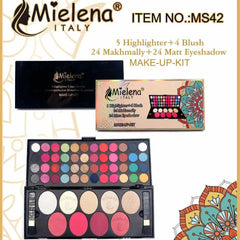 Mielena Valvet Eyeshade Highliter & Blushon Kit Mielena