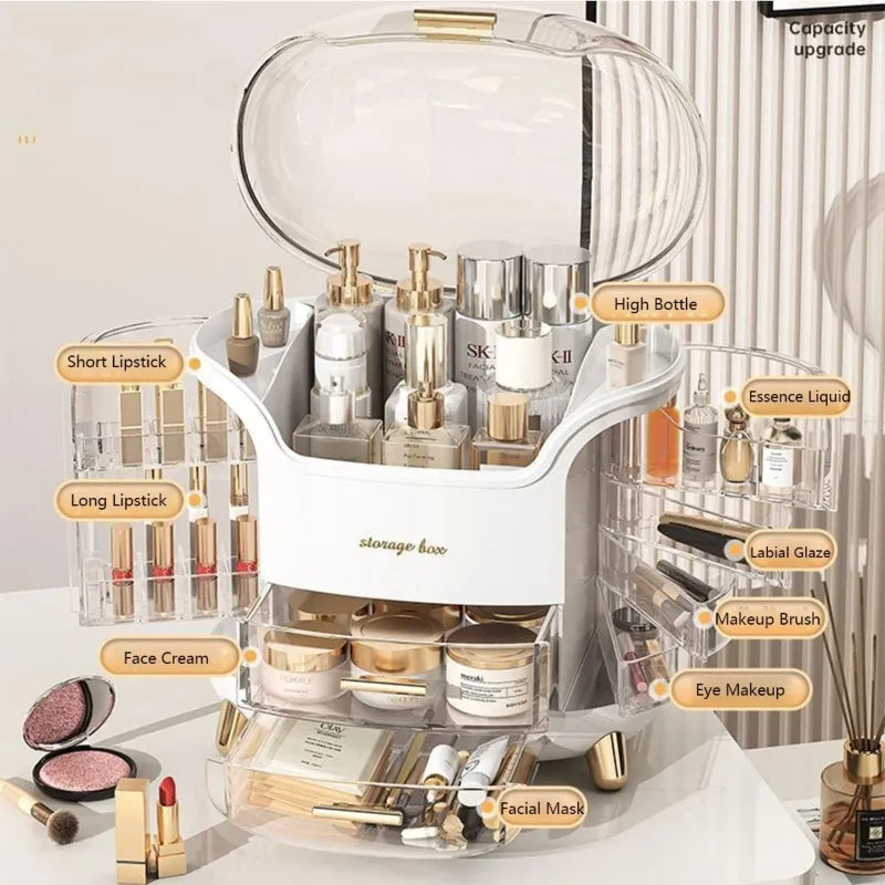 Luxury Cosmetic Organizer, Dustproof and Waterproof Makeup Vanity Organizer Cosmia