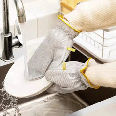 Gloves Wet/Dry Multi Dishwashing Rag Cleaning Multi Purpose Wire Cosmia.pk