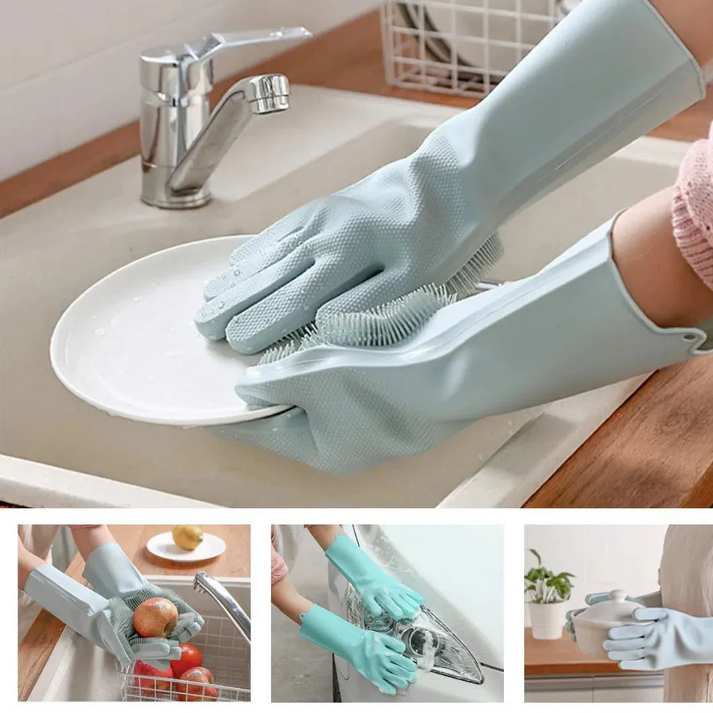 Kitchen Gloves Silicone Dishwashing Gloves Cosmia.pk