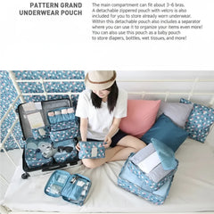 6pcs/Set Travel Storage Bag Portable Luggage Clothes Tidy Pouch Zip Toiletry Organizer Cosmia