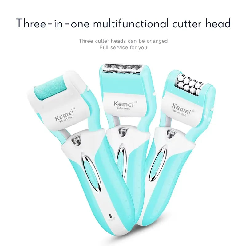 Kemei KM-6198B 3-in-1 rechargeable Electric Epilator Kemei