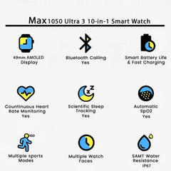 Maixinn Max 1050 Ultra 3 Smart Watch 10 in 1 Maixinn