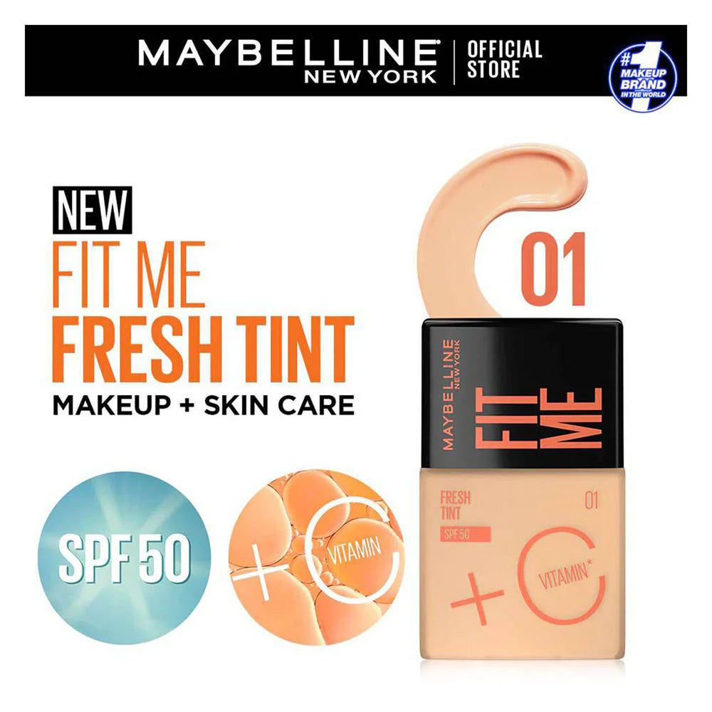 Original Maybelline - Fit Me Fresh Tint Spf 50 + Vitamin C Foundation Maybelline