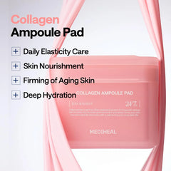 MEDIHEAL Collagen Ampoule Facial Toner Pads - 100 Pads MEDIHEAL