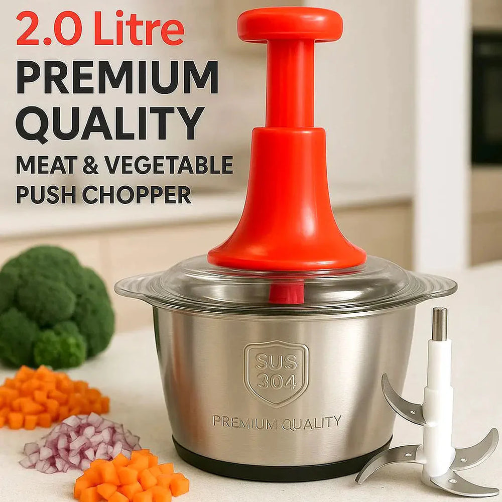 2.0 Litre Premium Quality Meat & Vegetable Push Chopper Cosmia.pk