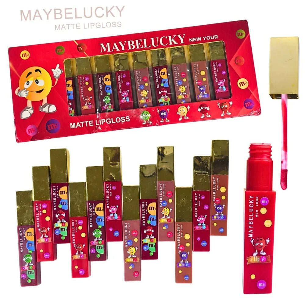Maybelucky Matte Lipgloss Set (12 Pcs) Maybelucky