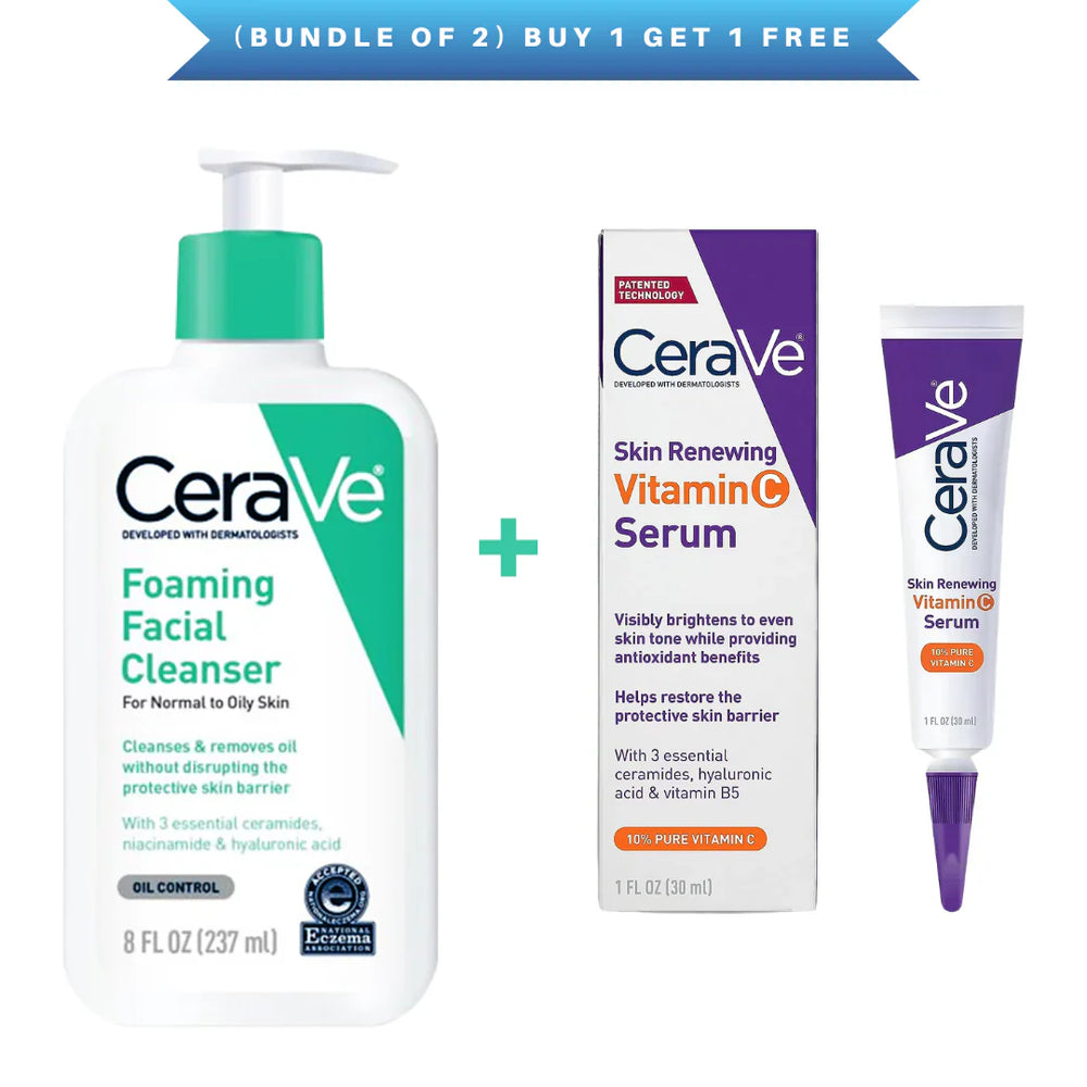 Cerave (Bundle of 2) Foaming Facial Cleanser + Serum CeraVe