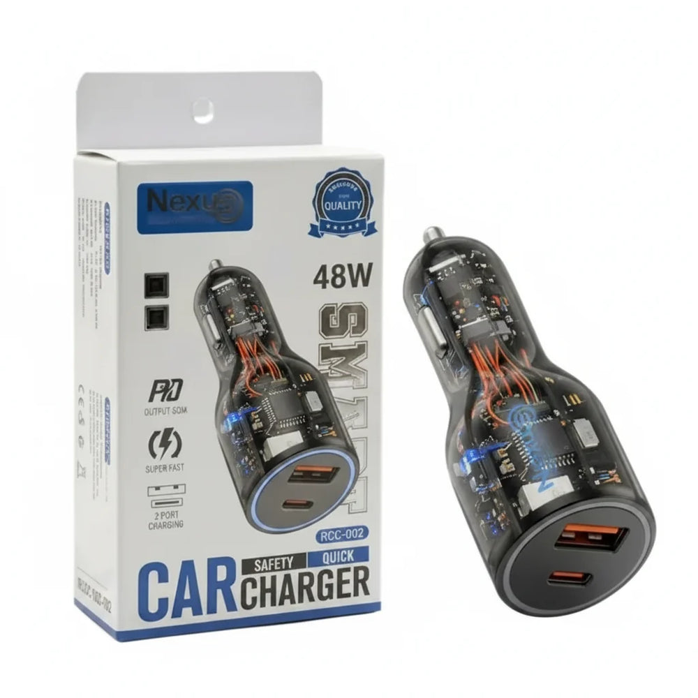 Nexus RCC-002 48W Dual Port Fast Car Charger - Each Nexus