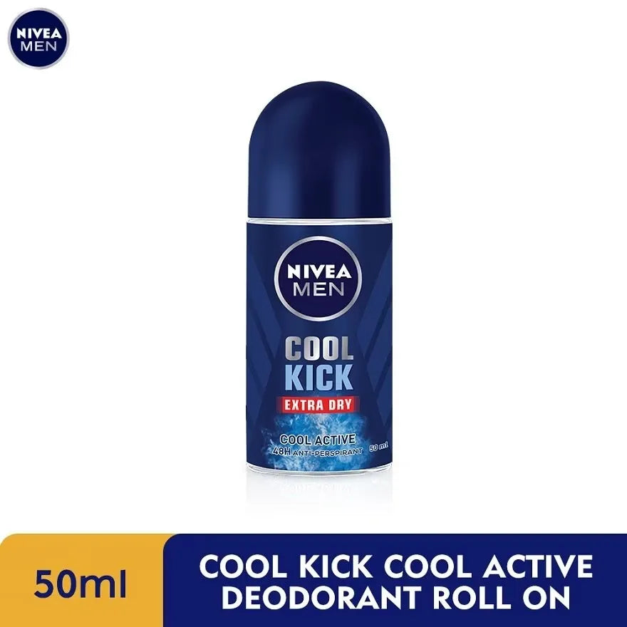 Nivea Cool Kick Extra Dry Deodorant Roll-On For Men - 50ml Nivea