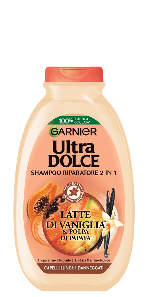 Garnier Ultra Dolce Vanilla Milk and Papaya Pulp 2in1 Shampoo - 300ml Garnier