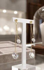 Korean Style Zircon Chain Earrings, 925 Design Cosmia.pk