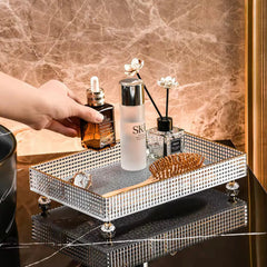 Multipurpose Transparent cosmetics storage Tray Cosmia