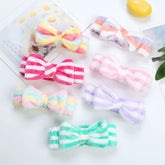 Women's Striped Bow Face Wash Headband Cosmia.pk
