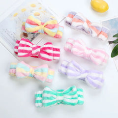Women's Striped Bow Face Wash Headband Cosmia.pk