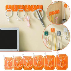 Wall Mounted Punch Free Strong Self Adhesive Stylish 6 Hook Cosmia.pk