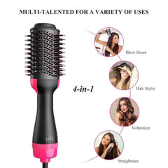 One Step Hot Air Brush - Dryer + Straightener One Step
