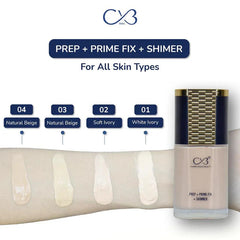 CVB Prep + Prime Fix + Shimmer Foundation – 40ml CVB