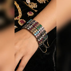 Rainbow Tide Cascade Bangles – Vibrant Flowing Elegance Cosmia