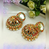9 Ratan Multi Jhumki Earrings – Colorful Traditional Charm Cosmia