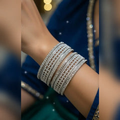 Silver Bangles Chura Set – Classic Bridal & Festive Elegance Cosmia