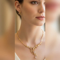 Stone Necklace with Tops – Elegant & Timeless Set Cosmia
