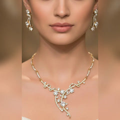 Stone Necklace with Tops – Elegant & Timeless Set Cosmia