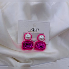 AB Art of Fashion Crystal and Pearl Earrings Cosmia