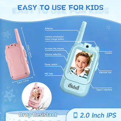 Rechargeable Walkie Talkies with Screen Display and Voice Changer - 2 Cosmia.pk