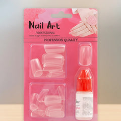 40 PCS TransParent Artificial Nails With Glue Cosmia