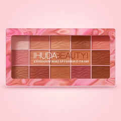 Huda Beauty 15‑Color Eyeshadow Palette – Vibrant Matte & Shimmer Makeup Palette Huda Beauty