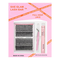 SHE GLAM Lash Bar Extension Kit – Wispy Volume Cluster Set SHE GLAM