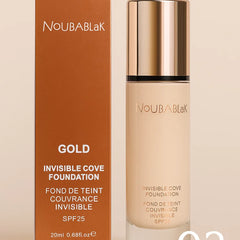 NoubaBlak Gold Invisible Cover Foundation SPF 25 – 20ml Noubablak