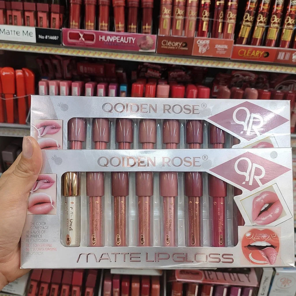 Qoiden Rose Matte Lipgloss - 12 Pcs Qoiden Rose