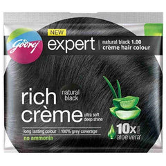 Godrej Expert Rich Creme Hair Color 1.00 Natural Black Godrej