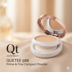 Quetee Beauty 2in1 High Quality Prime Fine Compact Powder Quetee