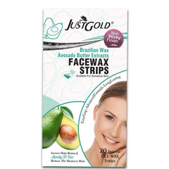 Justgold’s Face Wax Strips - Brazilian Wax Avocado Butter Extracts Just Gold