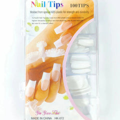 Milky White Artificial Nails (Pack Of 100) Cosmia